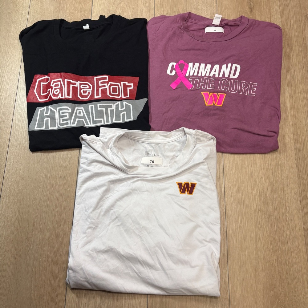 LOT OF 3 - Washington Commanders Player Issue Shirt Nike Breast Cancer NFL NFLPA